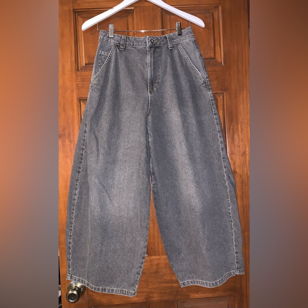 COLLUSION XL balloon X006 barrel jeans washed grey 24 x 26 super baggy wide - Picture 7 of 13